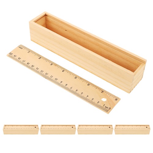 Pcs wooden pencil case - 5,